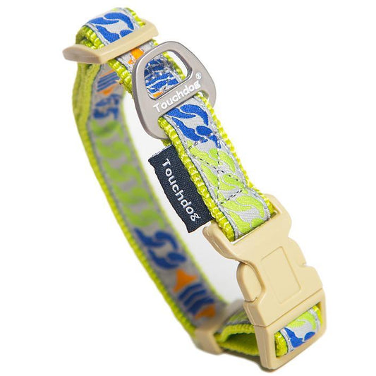 dog-collar-leash-set-chain-print-embroidered-walking-luxury-view-2 | Majestic Pet Kingdom