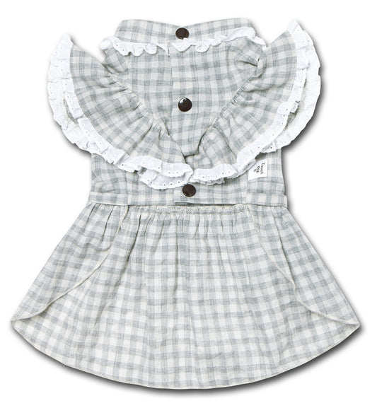 dog-plaid-dress-classical-checked-ruffled-summer-skirt-luxury-view-2 | Majestic Pet Kingdom
