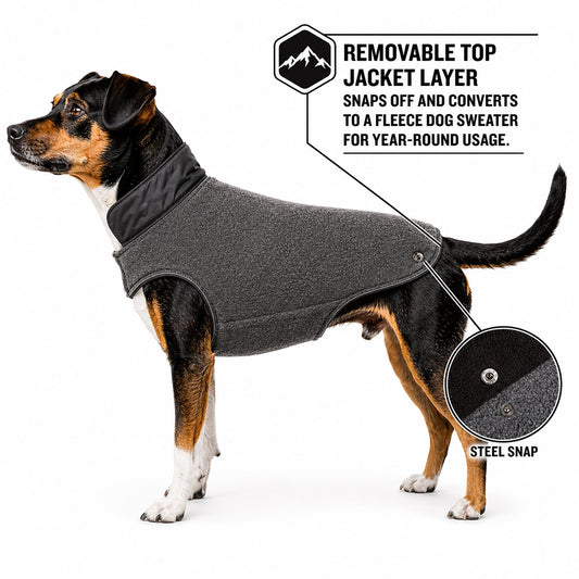Touchdog ® Lightening-Shield 2-in-1 Dual-Removable-Layered Waterproof Dog Jacket - Detail Angle 2 | Majestic Pet Kingdom