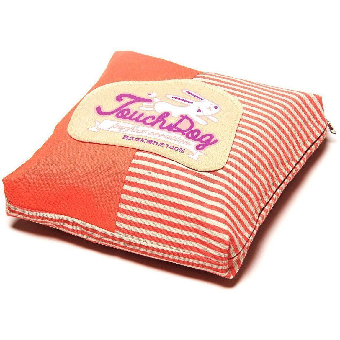Dog Bed Touchdog Polka-Striped Designer Squared Sleeping Mat - Detail Angle 7 | Majestic Pet Kingdom
