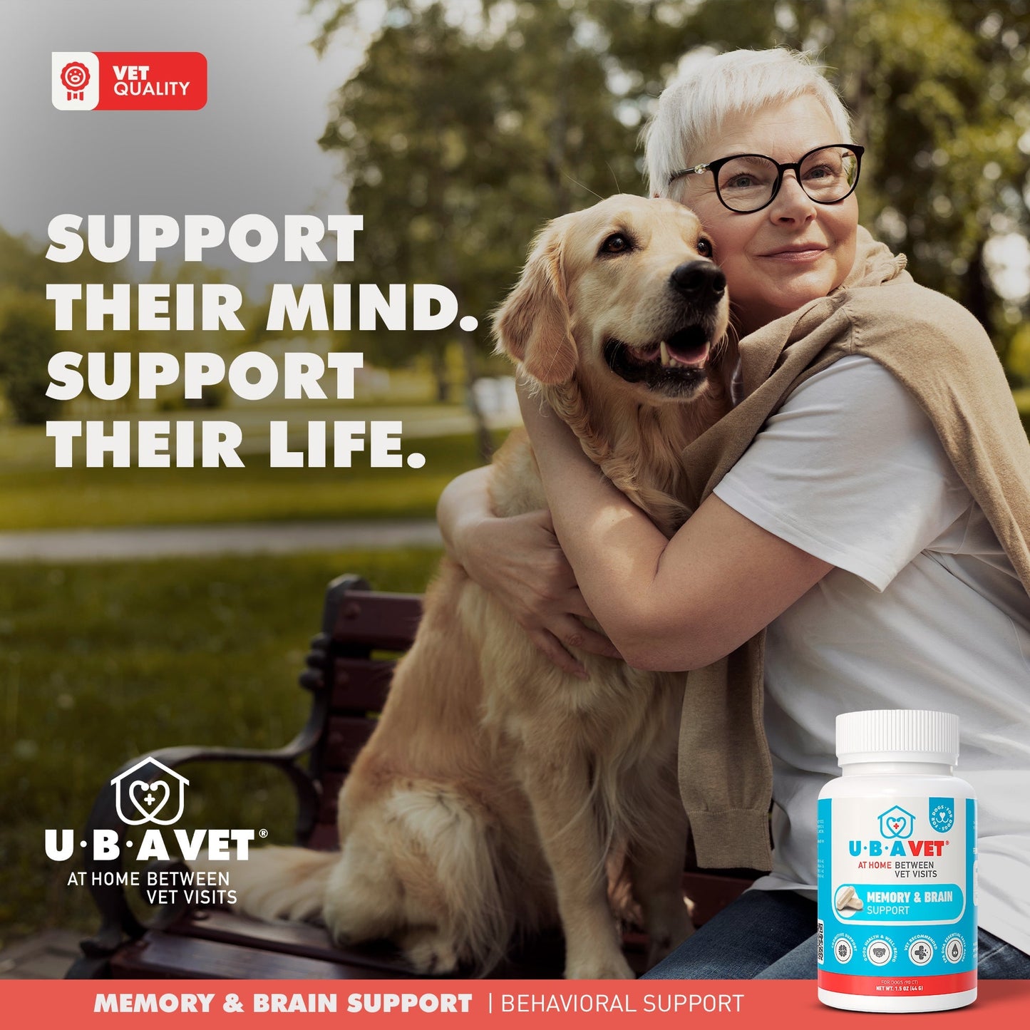 Dog Brain Supplement UBAVET Senior Cognitive Support Chews - Detail Angle 5 | Majestic Pet Kingdom