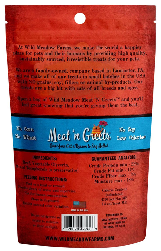 Dog Treats Wild Meadow Farms Meat N Greets Beef Chews 2oz Bag - Detail Angle 2 | Majestic Pet Kingdom