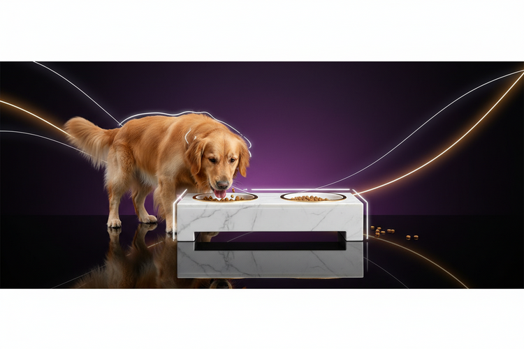 Marble Raised Feeders Ergonomic Elevated Pet Dining Stations - Majestic Pet Kingdom