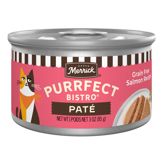 Merrick Purrfect Bistro Grain Free Adult Salmon Pate Cat Food (3oz) - Majestic Pet Kingdom