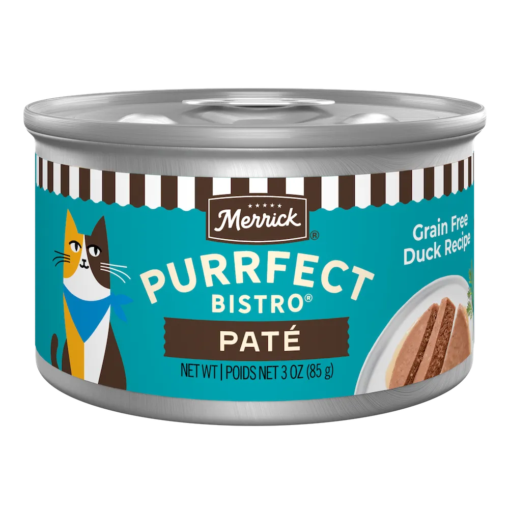 Merrick Purrfect Bistro Grain Free Adult Duck Pate Cat Food (3oz) - Majestic Pet Kingdom