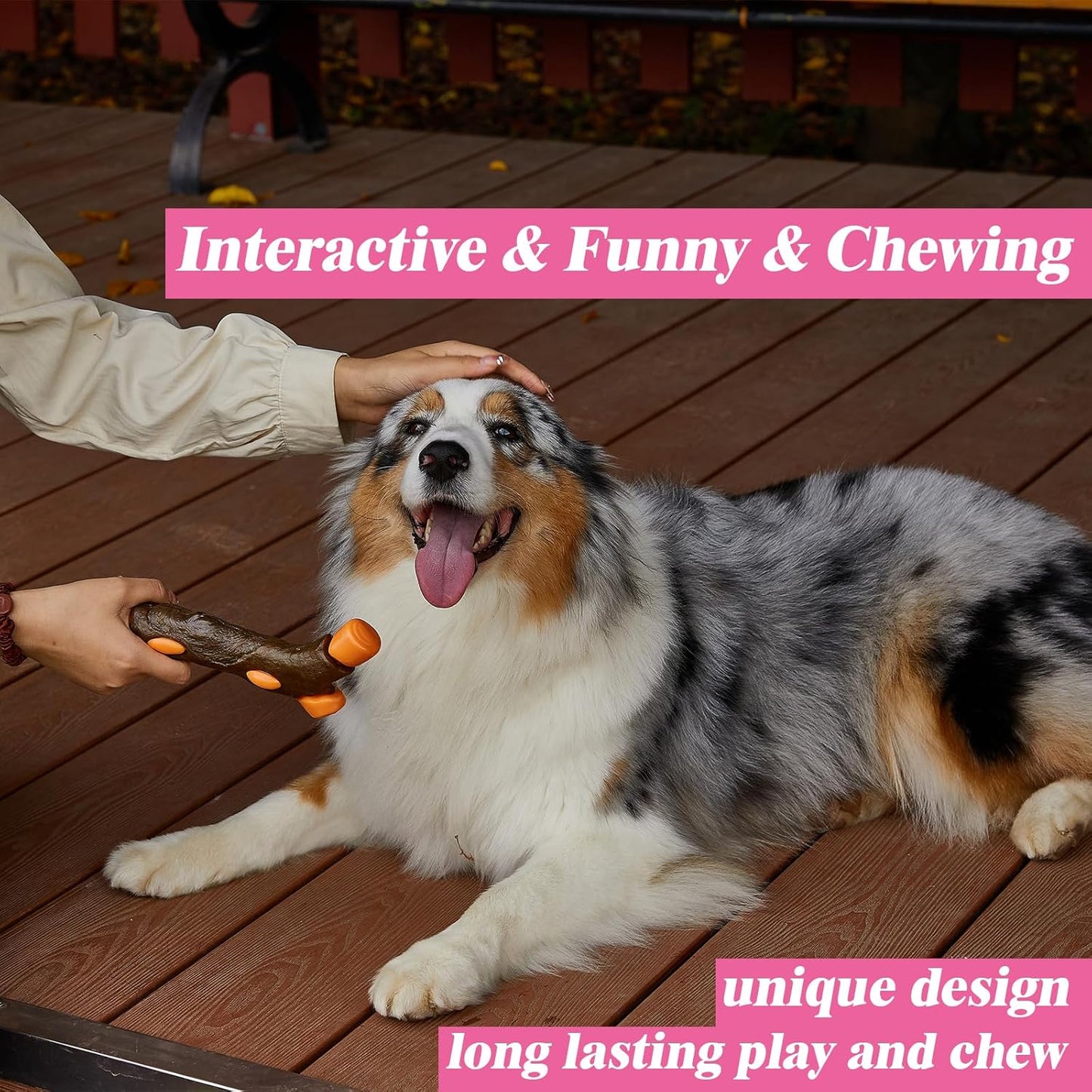 Dog Chew Toy Real Beef Flavored Indestructible Rubber Bone - Detail Angle 6 | Majestic Pet Kingdom