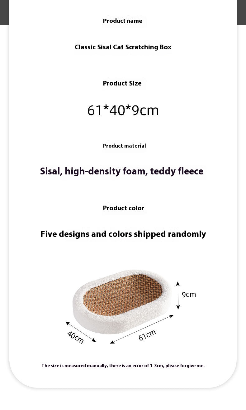 Sisal Hemp Scratch Board Wear-resistant Oval Cat Nest