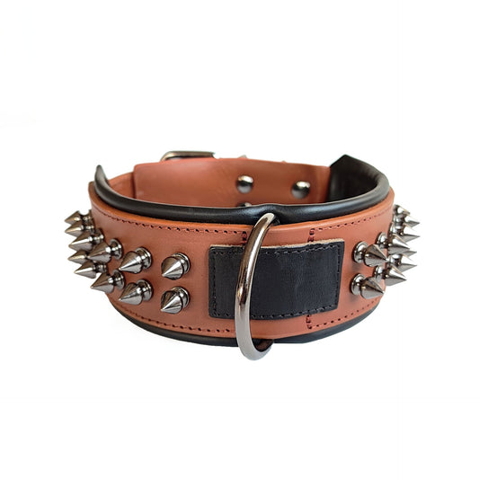 Dog Collar and Bandana Genuine Leather Triangle Scarf Neckband