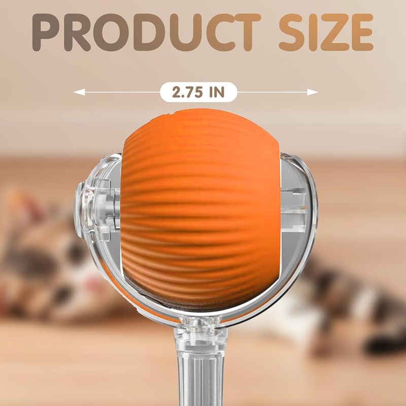 Cat Toy Automatic Rolling Smart Sensor Ball Rechargeable Play - Detail Angle 6 | Majestic Pet Kingdom