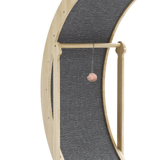 indoor-cat-treadmill-with-carpet,-tear-device-latch-natural-wood,-39.4-inches-long-x-13.2-inches-wide-x-41.3-inches-high-luxury-view-2 | Majestic Pet Kingdom
