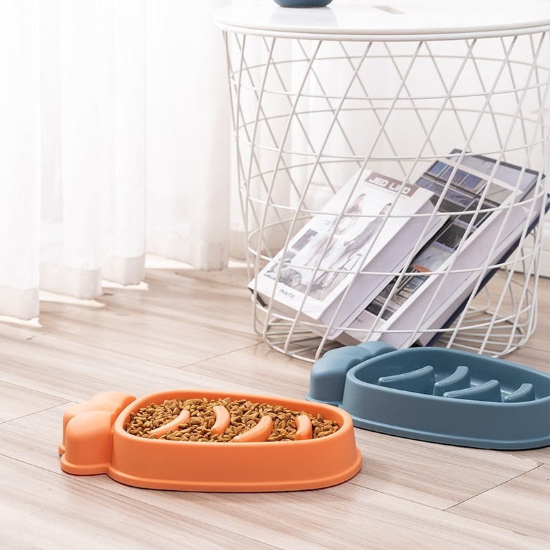 Dog Bowl Slow Feeder Carrot Radish Shape Anti-Tumble Dish - Detail Angle 3 | Majestic Pet Kingdom