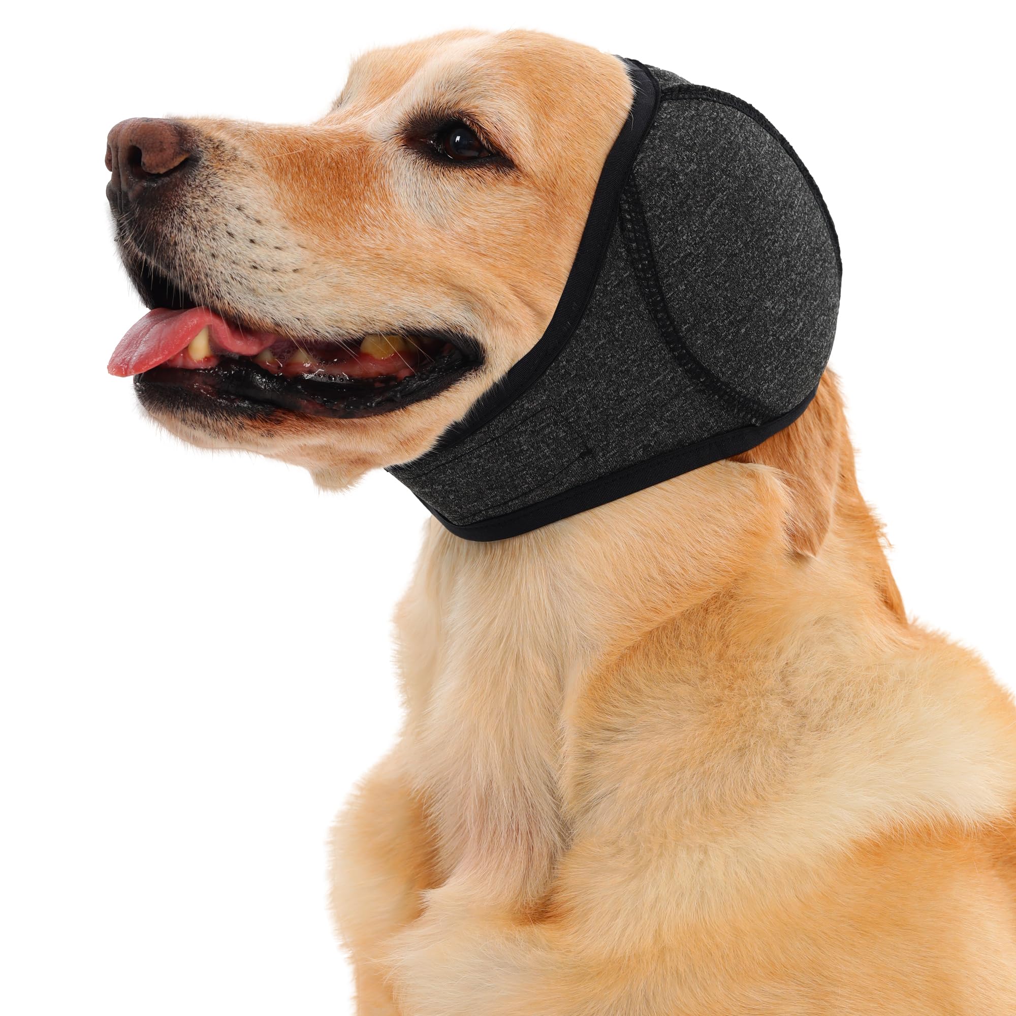 Dog Head Wrap - Quiet Ears For Anxiety, Waterproof Dog Calming Hood, No Shake Ear Cover Snoods For Thunder, Lightning, Fireworks, Vet Visits, Polyester And SBR Diving Fabric - Majestic Pet Kingdom