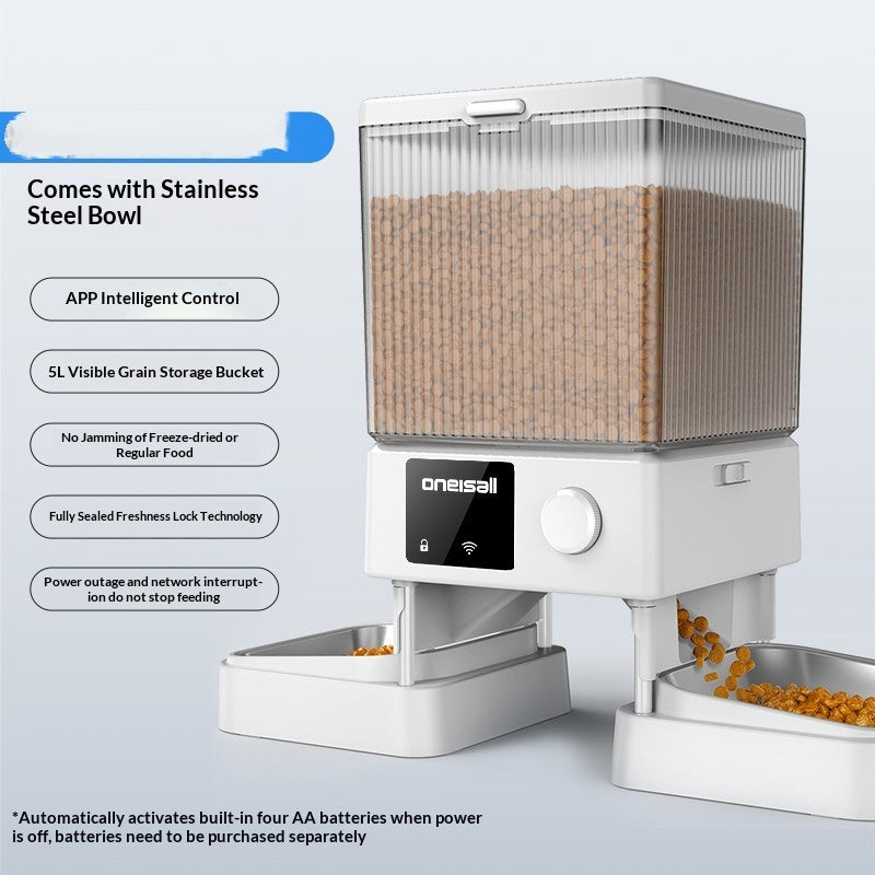 Automatic Cat Feeder With Dual Bowls Visual Timer-Controlled Portion-Adjustable Smart Pet Feeder For Cat Food - Majestic Pet Kingdom