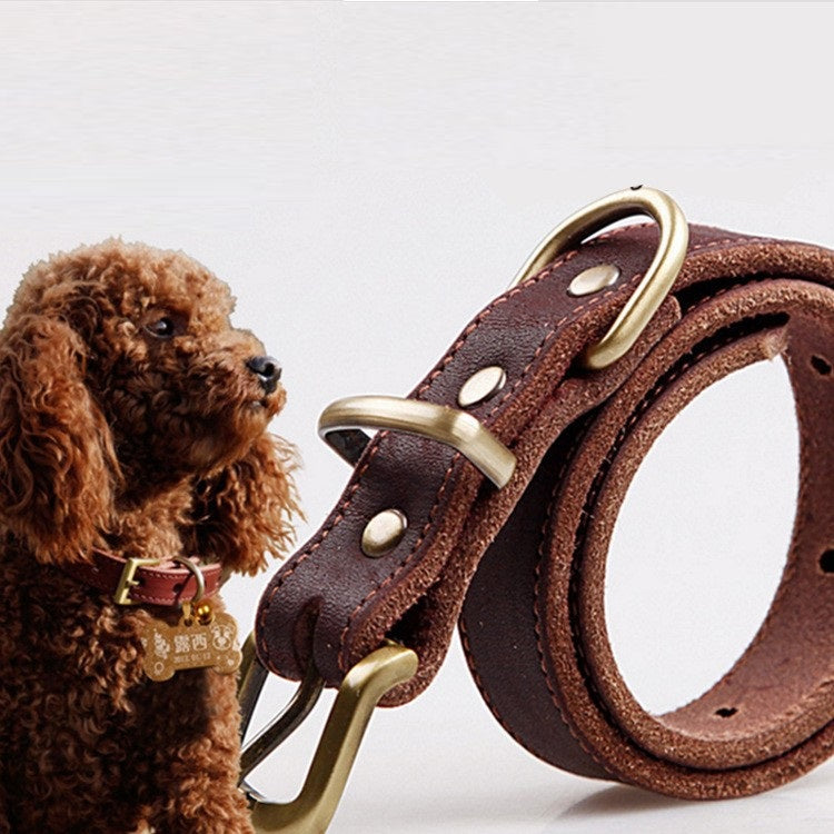Small And Medium Sized Dog Cowhide Pet Collar - Majestic Pet Kingdom