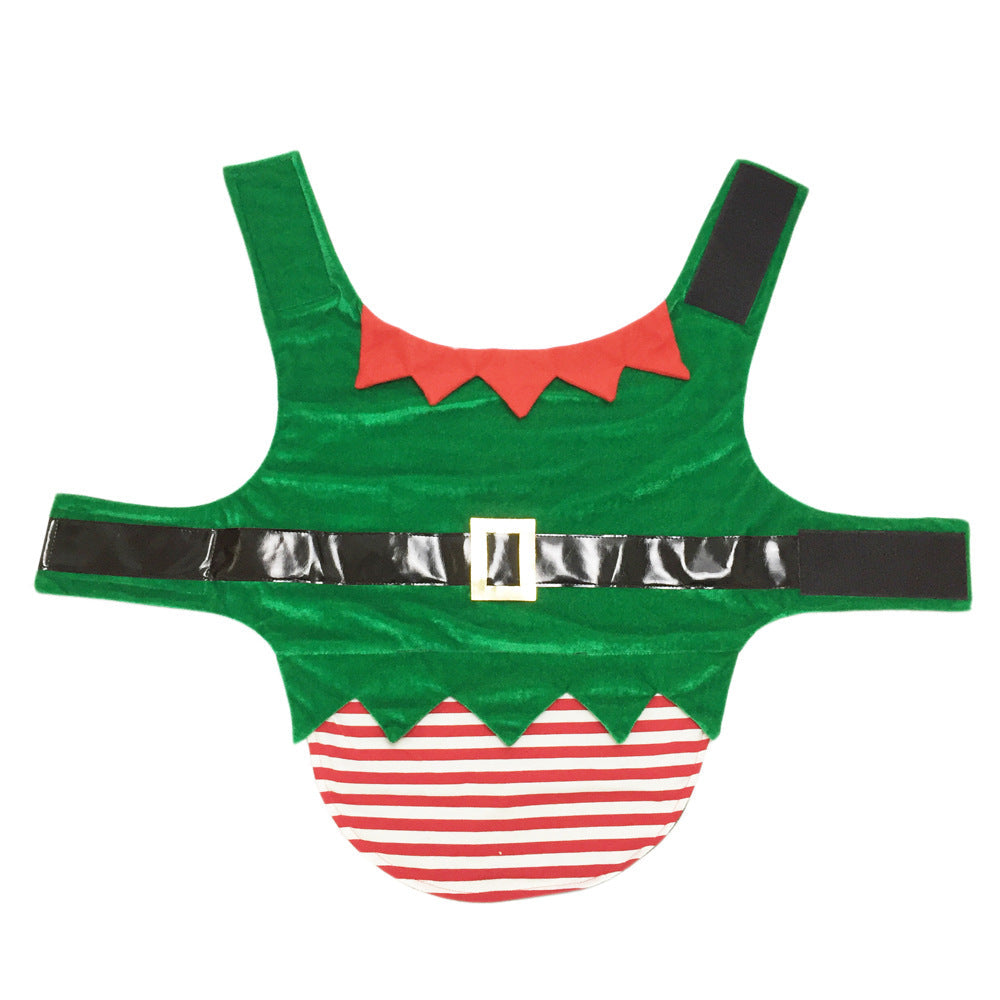 Fashion Christmas Clothes Green Elf Pet Dog Christmas Costume - Majestic Pet Kingdom