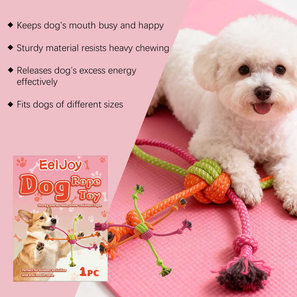Chew Resistant Boredom Busting Daily Interactive Play Toy For Dogs A Knotted Rope Toy
