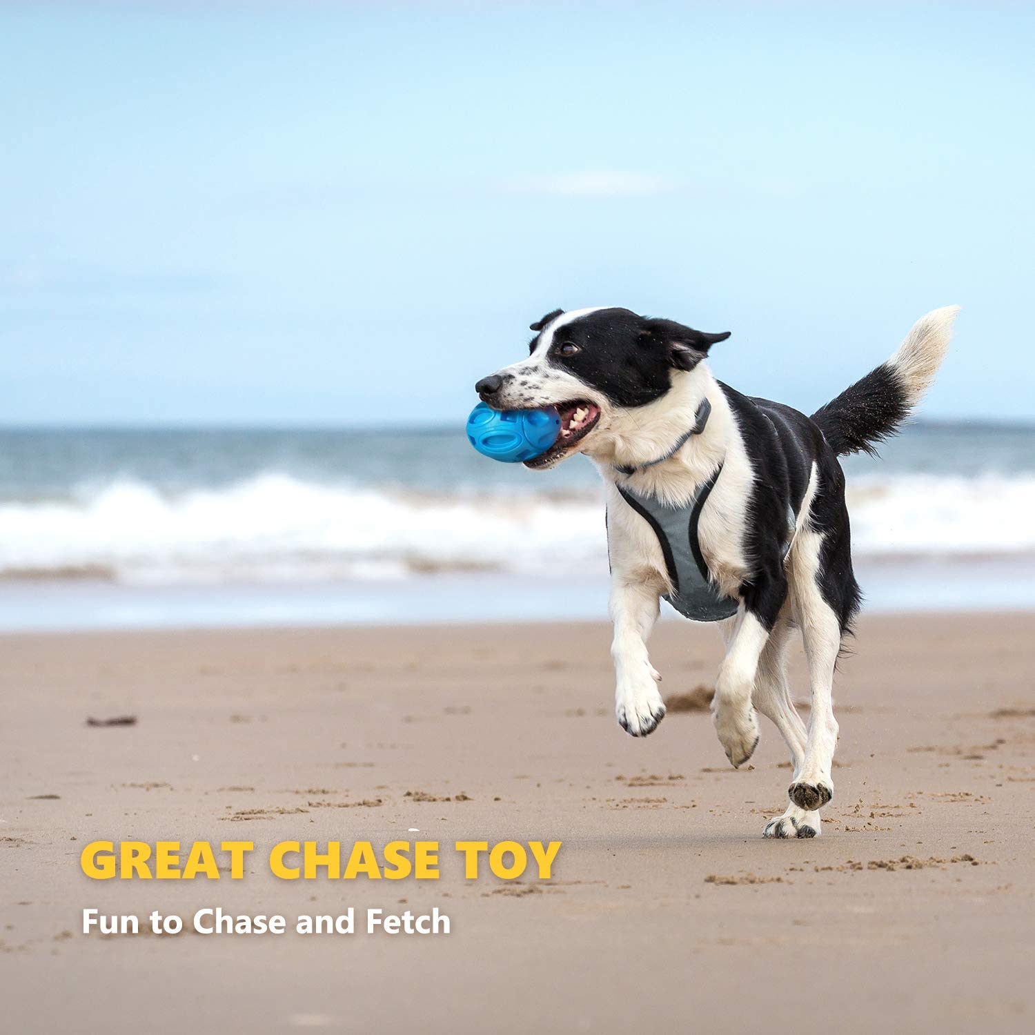 Durable Squeaky Rubber Rugby Dog Toy Ball