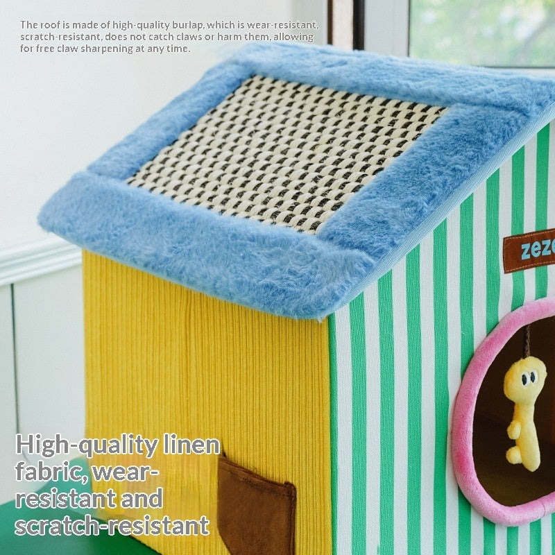 Foldable Enclosed Space-saving Warm Cat Sleeping House