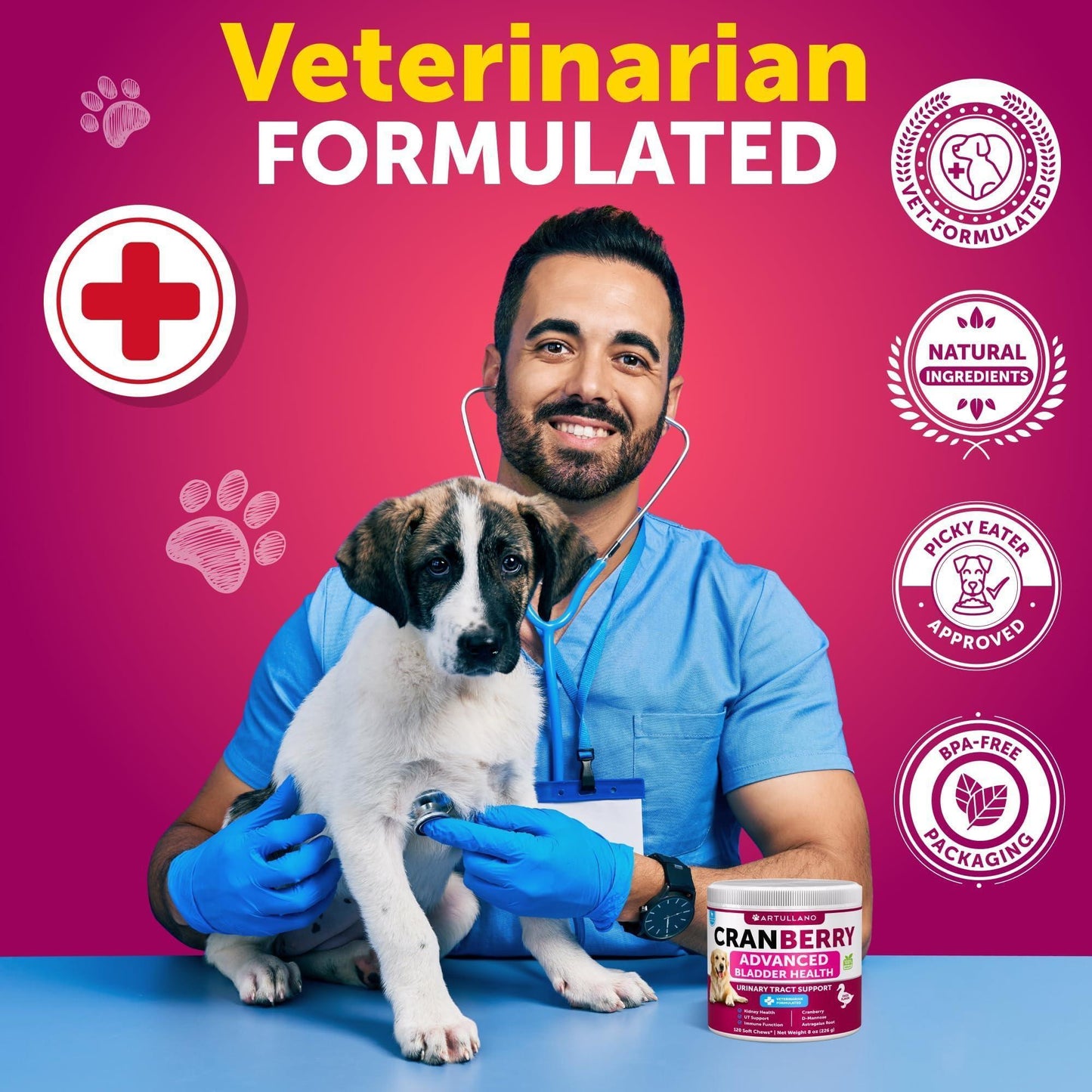 Dog UTI Treatment Chews - Cranberry Bladder Support 240ct
