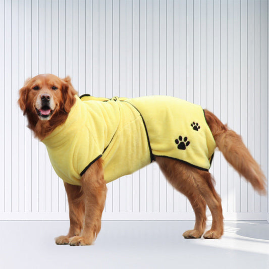 Soft And Absorbent Pet Embroidered Bathrobe Coral Fleece Pajamas - Majestic Pet Kingdom