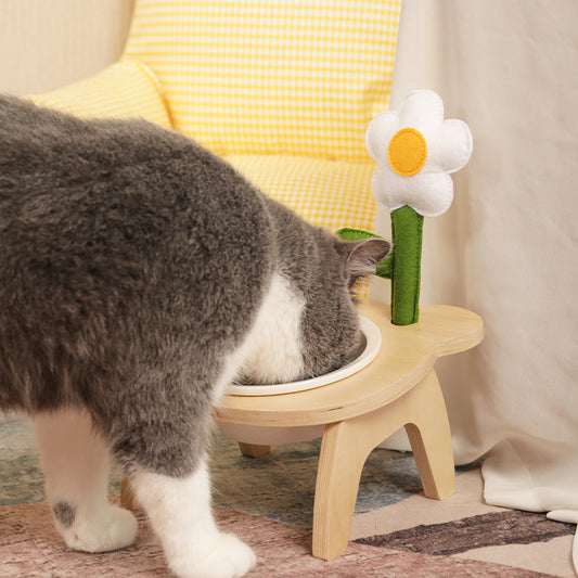 Dining Bowl Pet High Foot Cat Oblique Mouth Food Holder Care Neck