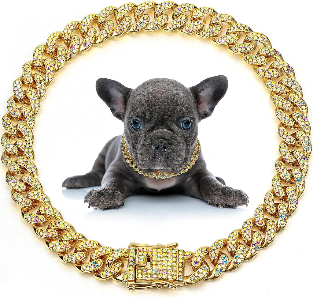 Dog Necklace Metal Cat Chain Pet Crystal Collar Jewelry Accessories | Majestic Pet Kingdom™
