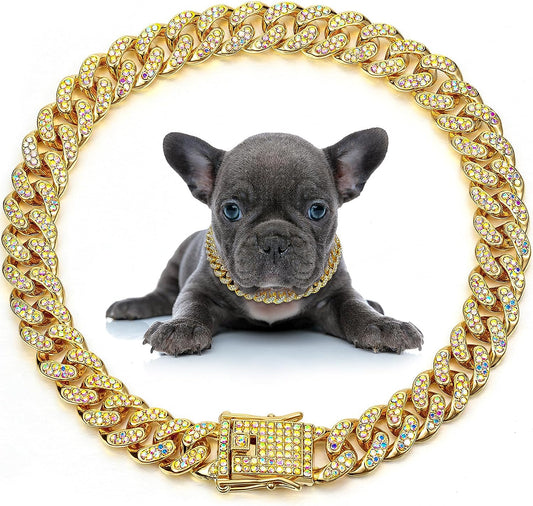 Dog Necklace Metal Cat Chain Pet Crystal Collar Jewelry Accessories | Majestic Pet Kingdom™