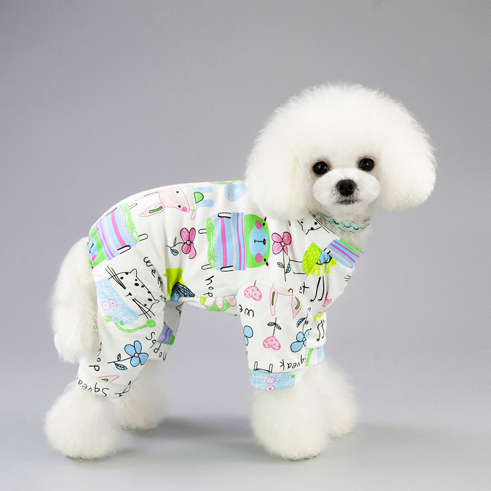 Pet Clothes Pajamas Five-color Home Wear - Premium Pet Accessory