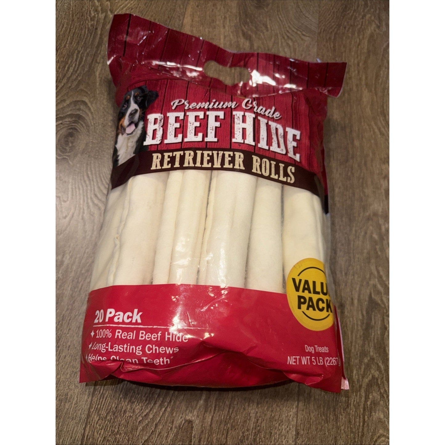Dog Chews Cadet Premium Beefhide Retriever Rolls 20-Pack 5lb - Detail Angle 2 | Majestic Pet Kingdom