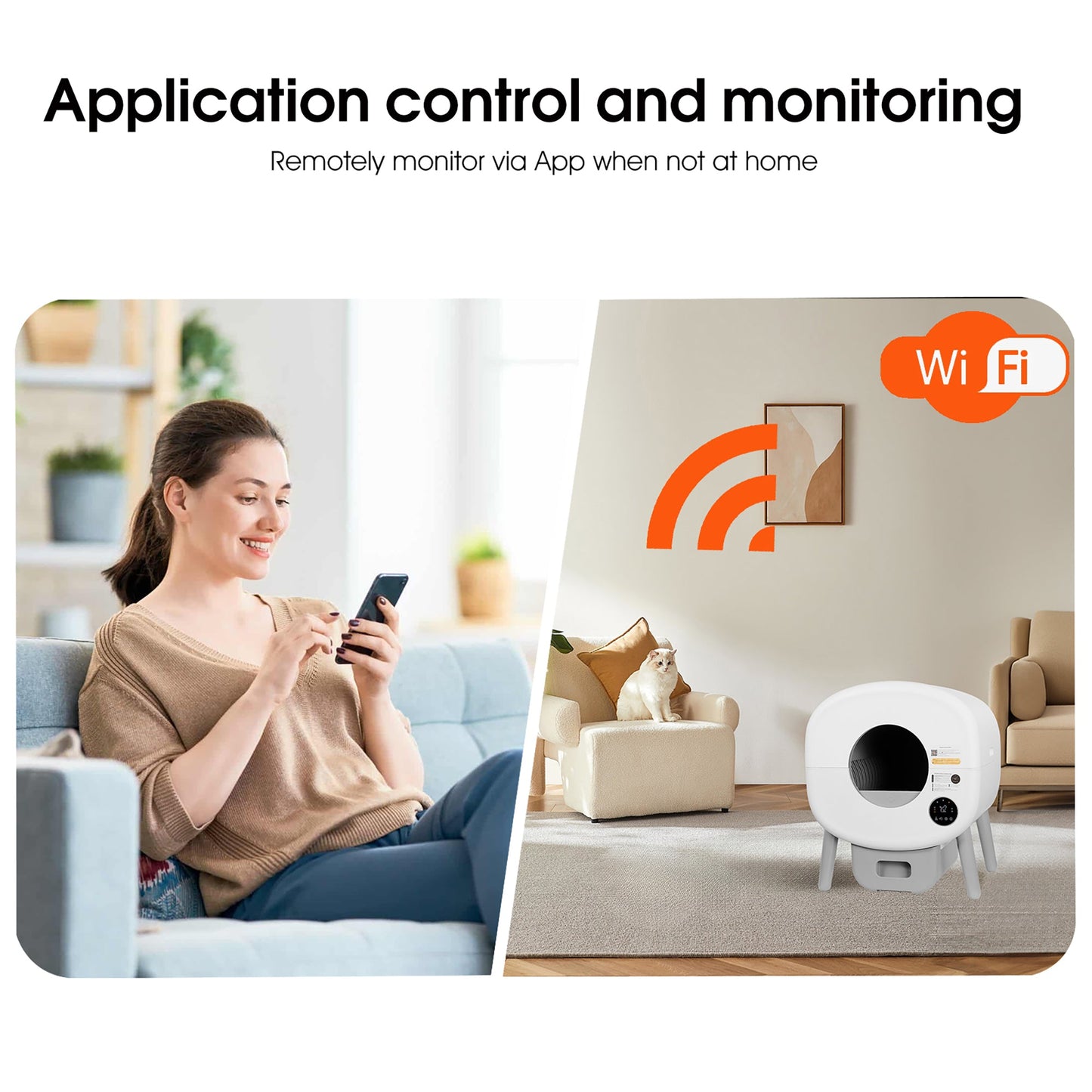 Smart Automatic Cat Litter Box - Large Self-Cleaning