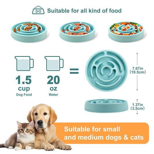 Slow Feeder Dog Bowls Silicone Dog Puzzle Feeder Bowl For Healthy Eating Puppy Slow Feeder Bowl Anti-Choking Dog Slow Feeder Bowls - Majestic Pet Kingdom