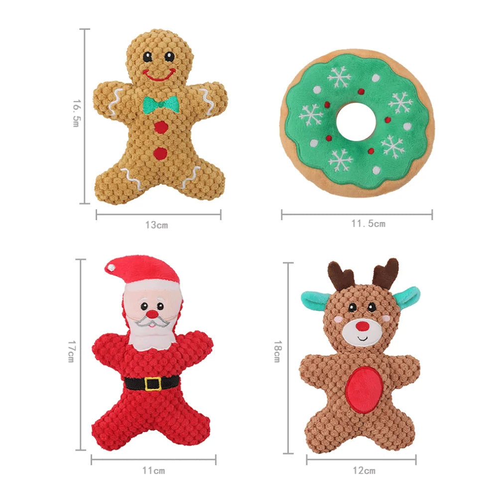 Christmas Plush Squeak Toy for Dogs & Cats: Holiday Doll