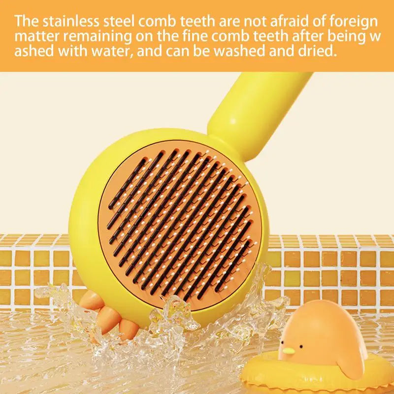 Self-Cleaning Dog Comb: Stainless Steel Massaging Brush