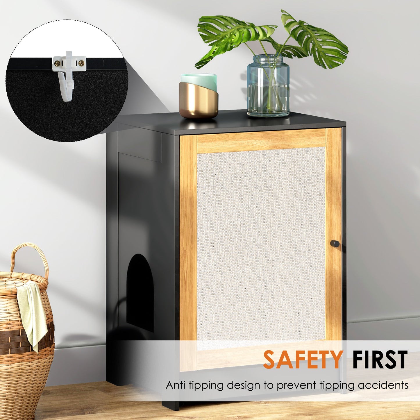 Cat Litter Box Enclosure - Hidden Washroom Side Table