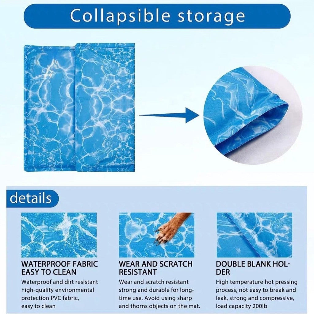 Water-wave-pattern Pet Gel-sponge Cooling Mat - Majestic Pet Kingdom