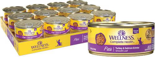 Wellness Complete Health Adult Turkey and Salmon Pate Wet Cat Food (5.5oz) - Majestic Pet Kingdom