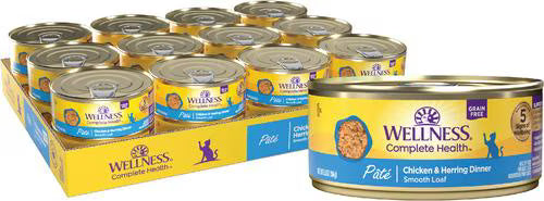 Wellness Complete Health Adult Chicken and Herring Pate Wet Cat Food (5.5oz) - Majestic Pet Kingdom