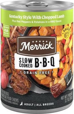 Merrick Slow Cooked Grain Free Adult BBQ Kentucky Lamb Wet Dog Food (12.7oz) - Majestic Pet Kingdom