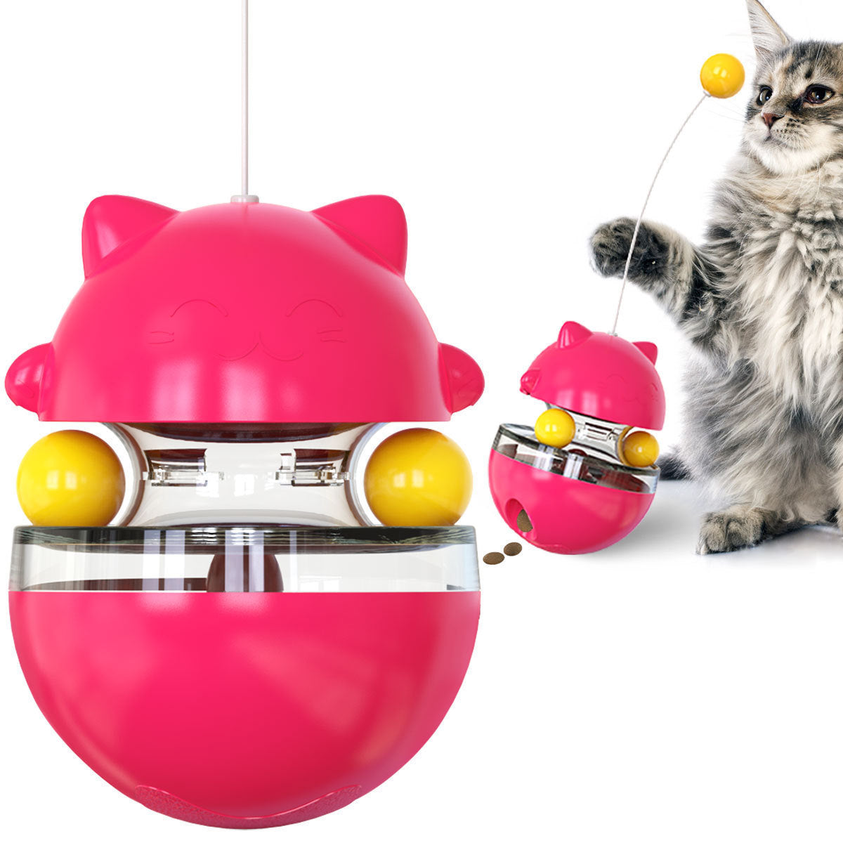 Interactive Cat Treat Dispenser Toy - Tumbler Feeder Toy For IQ Training And Mental Stimulation | Purrfect Pet Kingdom