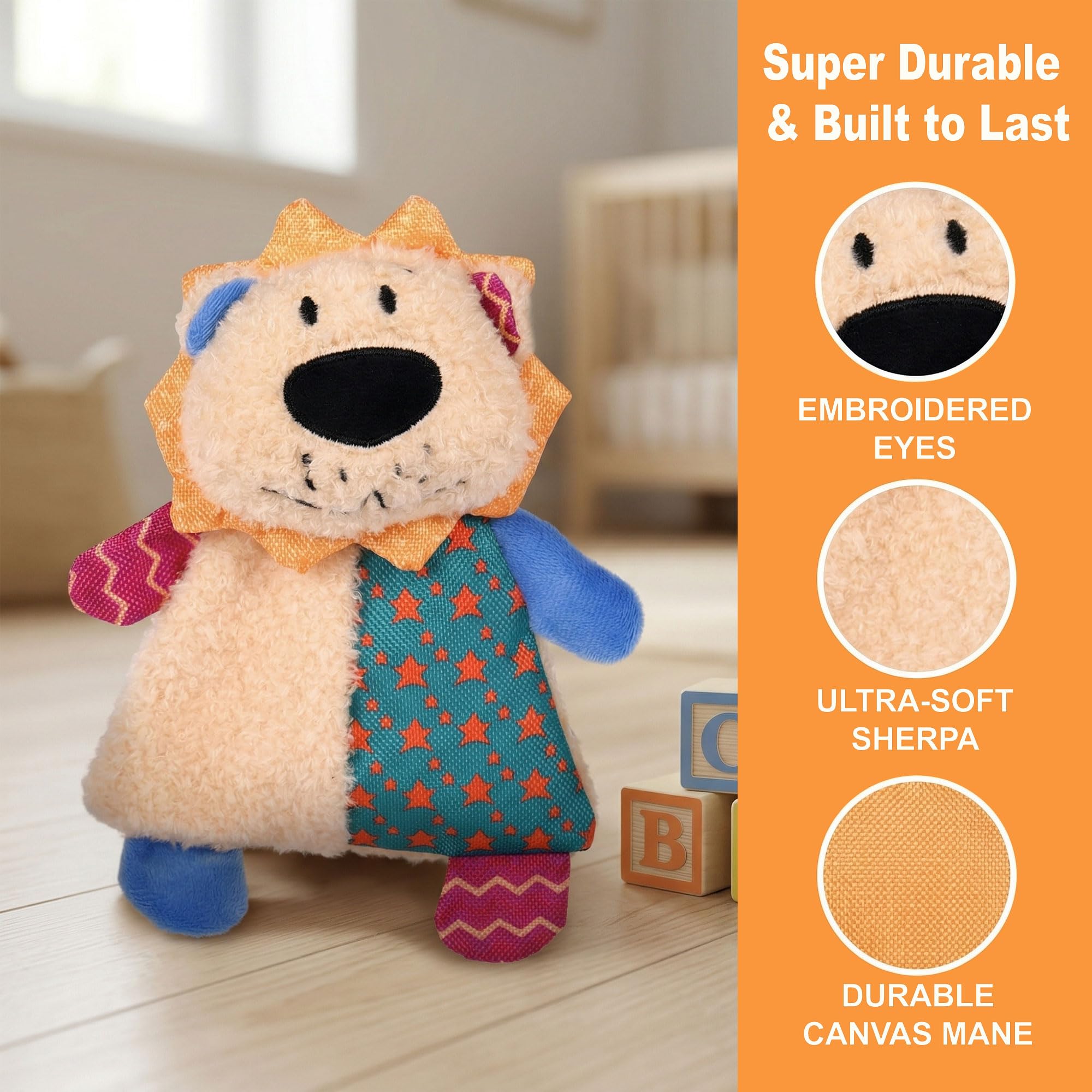 Squeaky Stuffed Dog Toy Small, No-Stuffing Crinkle Paper Dog Birthday Toy With Dual Squeakers, Interactive Durable Plush Puppy Toy For Small Medium Dogs, Washable, Cute Stuffed Animal Toy