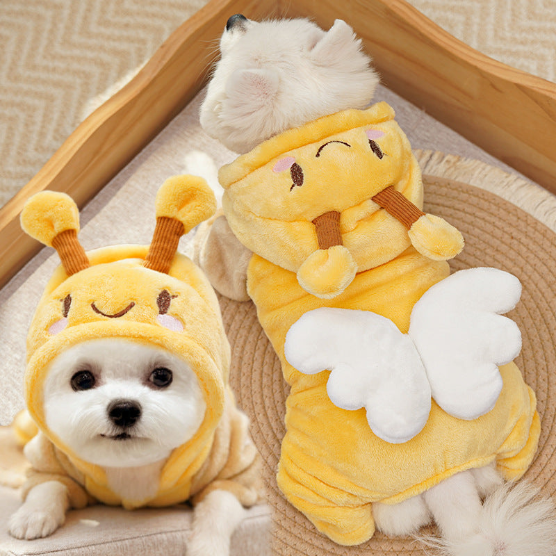 Four-legged Autumn And Winter Fleece Dinosaur Transformed Into Flannel Pet - Premium Pet Accessory