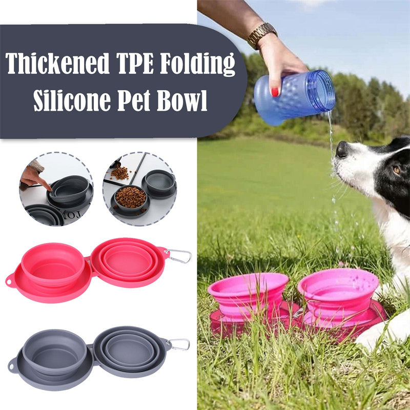 Dog Bowls Foldable Silicone Double Travel Food and Water Dish - Detail Angle 3 | Majestic Pet Kingdom