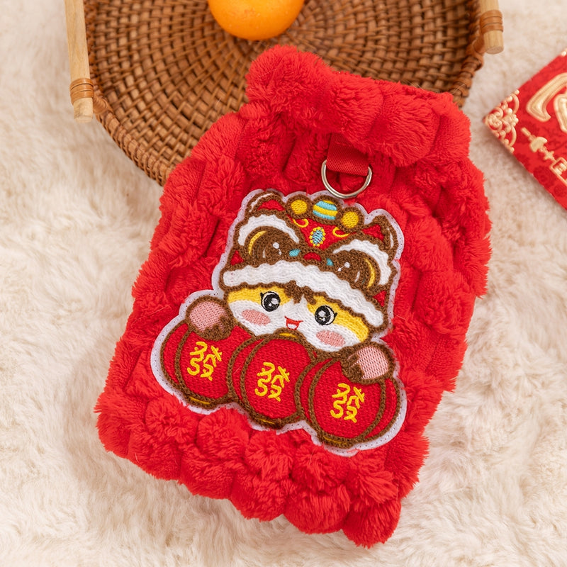 Dog Autumn And Winter, Puppy For The New Year, Golden Turtle Fleece For The New Year, Warm Fleece Coat, Small Dog, Cat And Pet Dog Clothes - Majestic Pet Kingdom