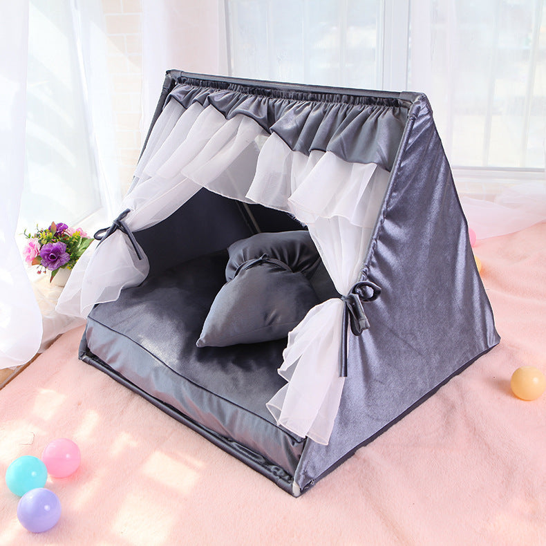 Universal Pet Tent Cat Kennel Semi-Enclosed Indoor Bed - Majestic Pet Kingdom