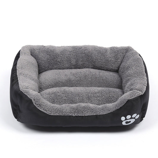 New, soft, and cozy fleece pet bed. Waterproof bottom. Suitable for small, medium & large pets. Keeps pets warm. - Main Feature View | Majestic Pet Kingdom