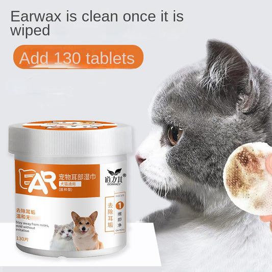 Pet Wet Wipes 130 Sheets/Box for Dogs and Cats, Universal Cat Eye Wipes and Dog Ear Cleaning Pet Supplies - Main Feature View | Majestic Pet Kingdom