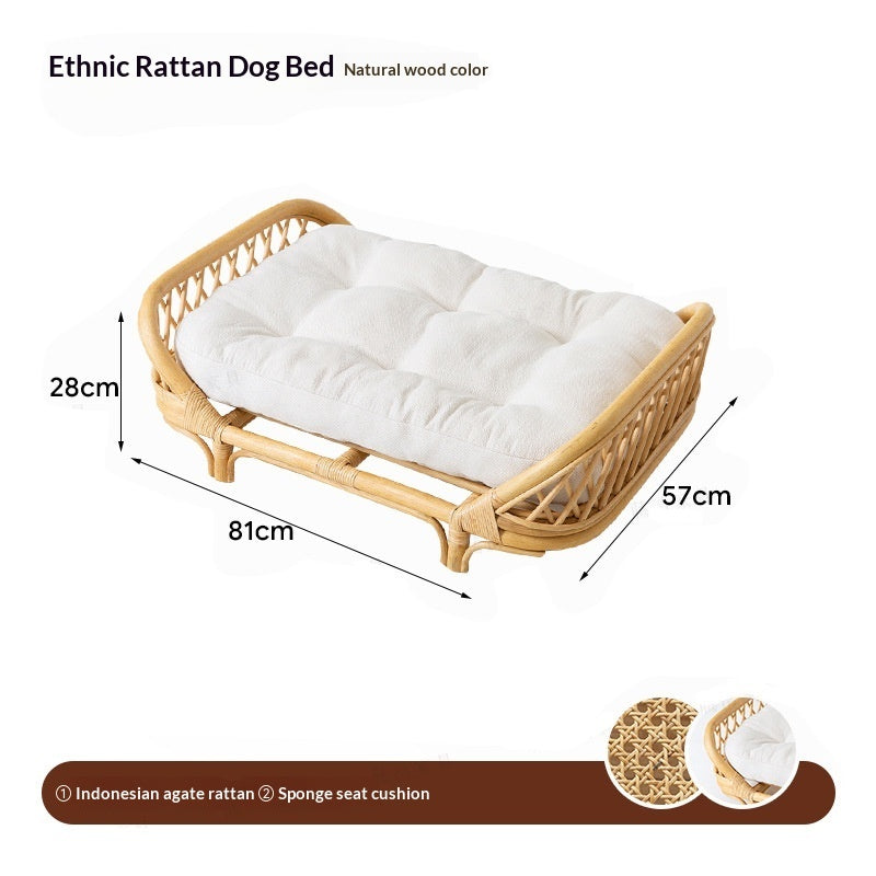 Rattan Dog Bed Rattan Dog Kennel For Small And Medium-Sized Dogs