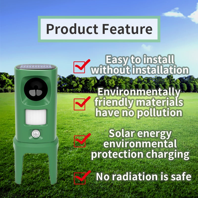 Solar mouse repeller, outdoor multi-floor cat repeller, LED explosion ultrasonic dog repeller - Majestic Pet Kingdom