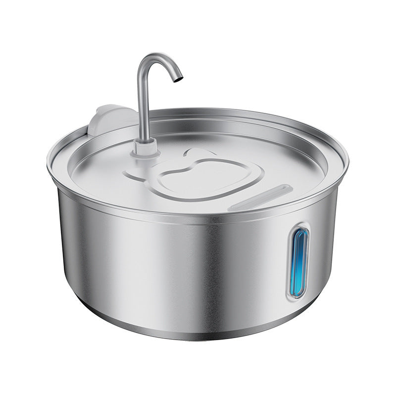4L Stainless Steel Pet Water Dispenser with Round Viewing Window and Large Capacity LED for Cats and Dogs - Majestic Pet Kingdom
