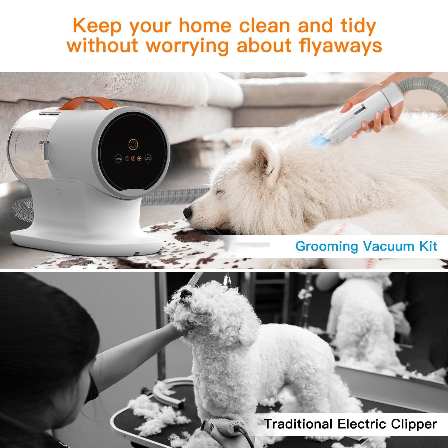 Pet Grooming Kit: Electric Deshedder & Hair Cleaner